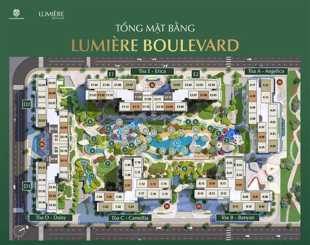 Mặt bằng phân khu Lumiere Boulevard